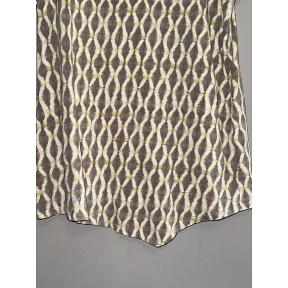 Pure J Jill Linen Blend Top Ikat Geometric Layering Short Sleeve Neutral Small - Picture 4 of 13